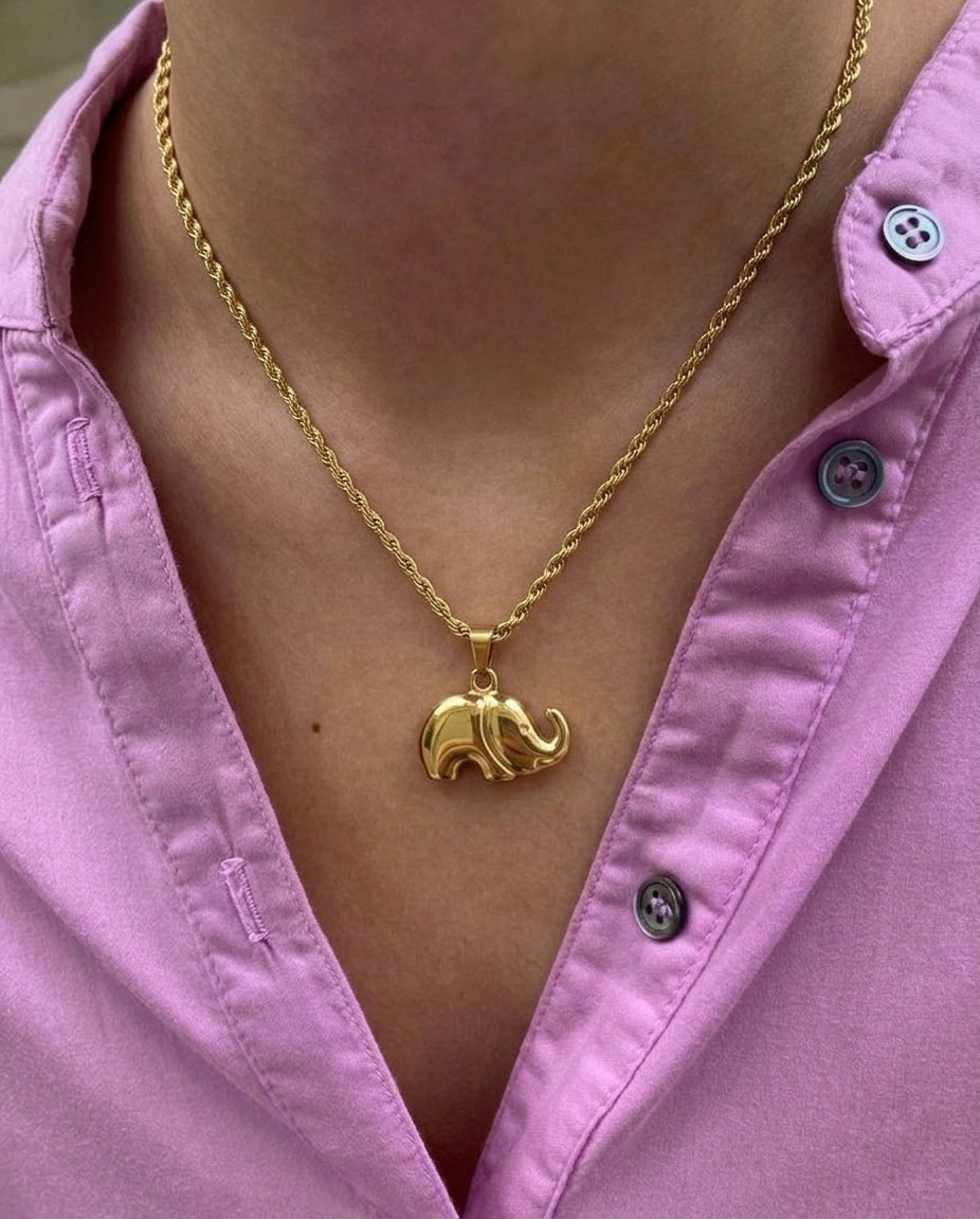 Twisted Elephant Necklace (Stainless Steel)