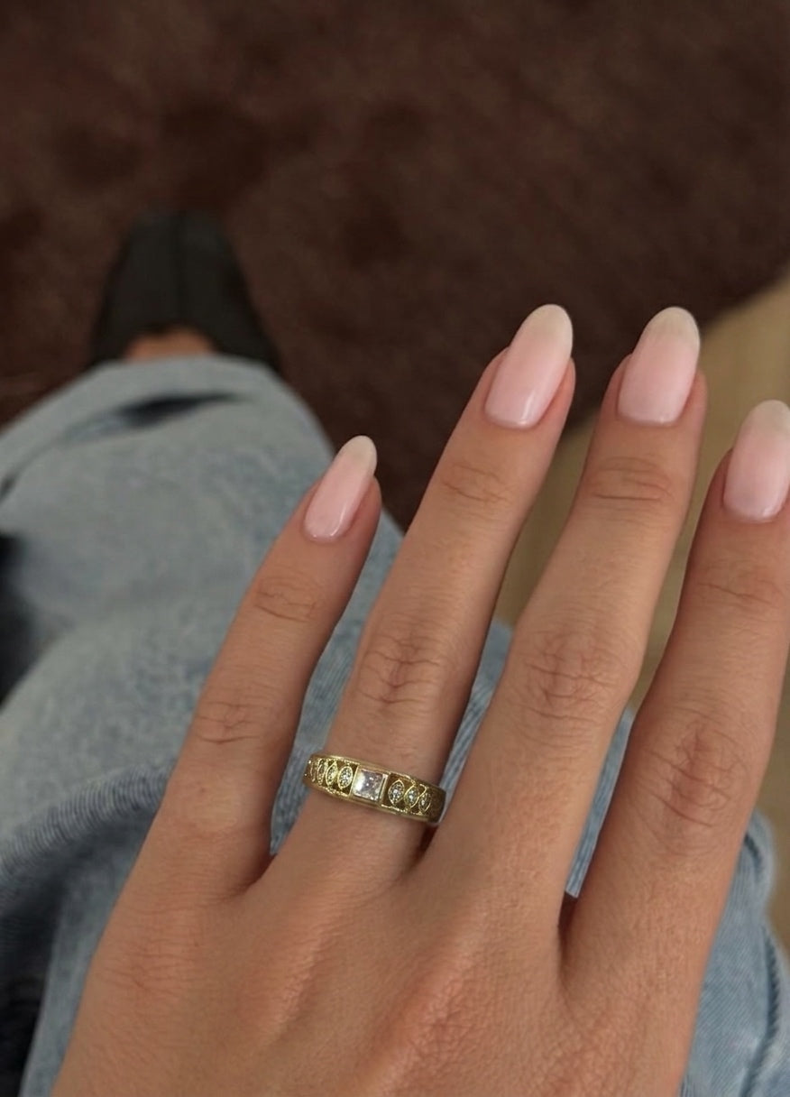 Minimal Crystal Ring (Gold Plated)