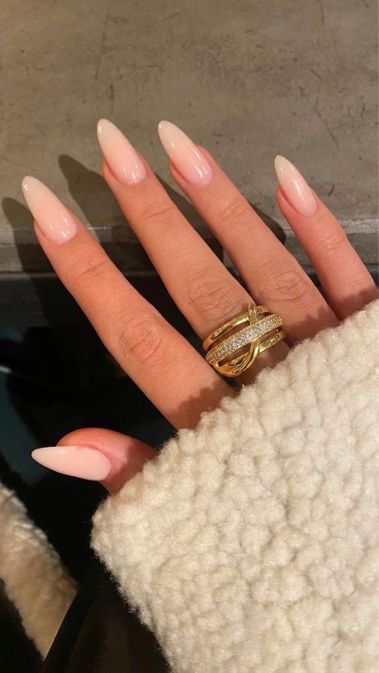 Triple Crystal Ring (Gold Plated)