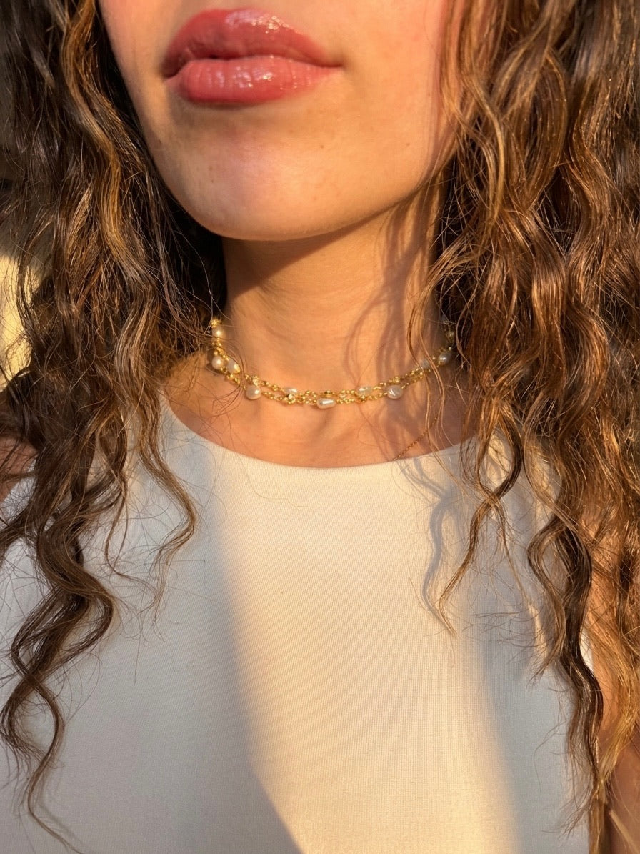 Endless Pearl Necklace (Gold Plated)