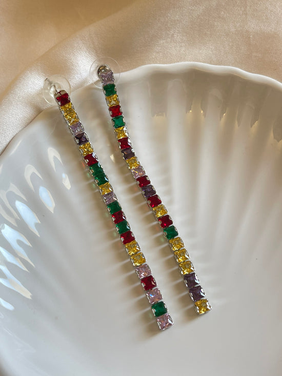 Colourful Stones Drop Earrings