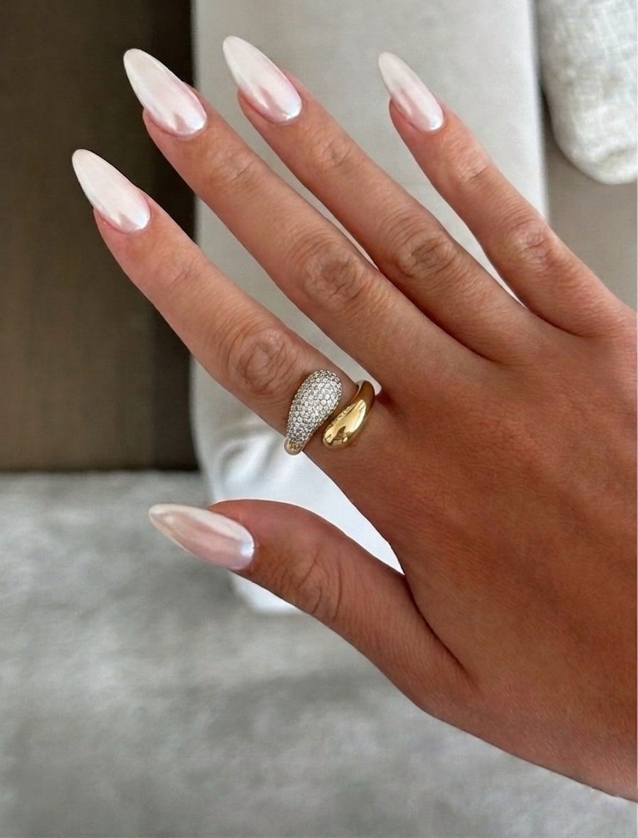 Crystal Double Ring (Gold Plated)