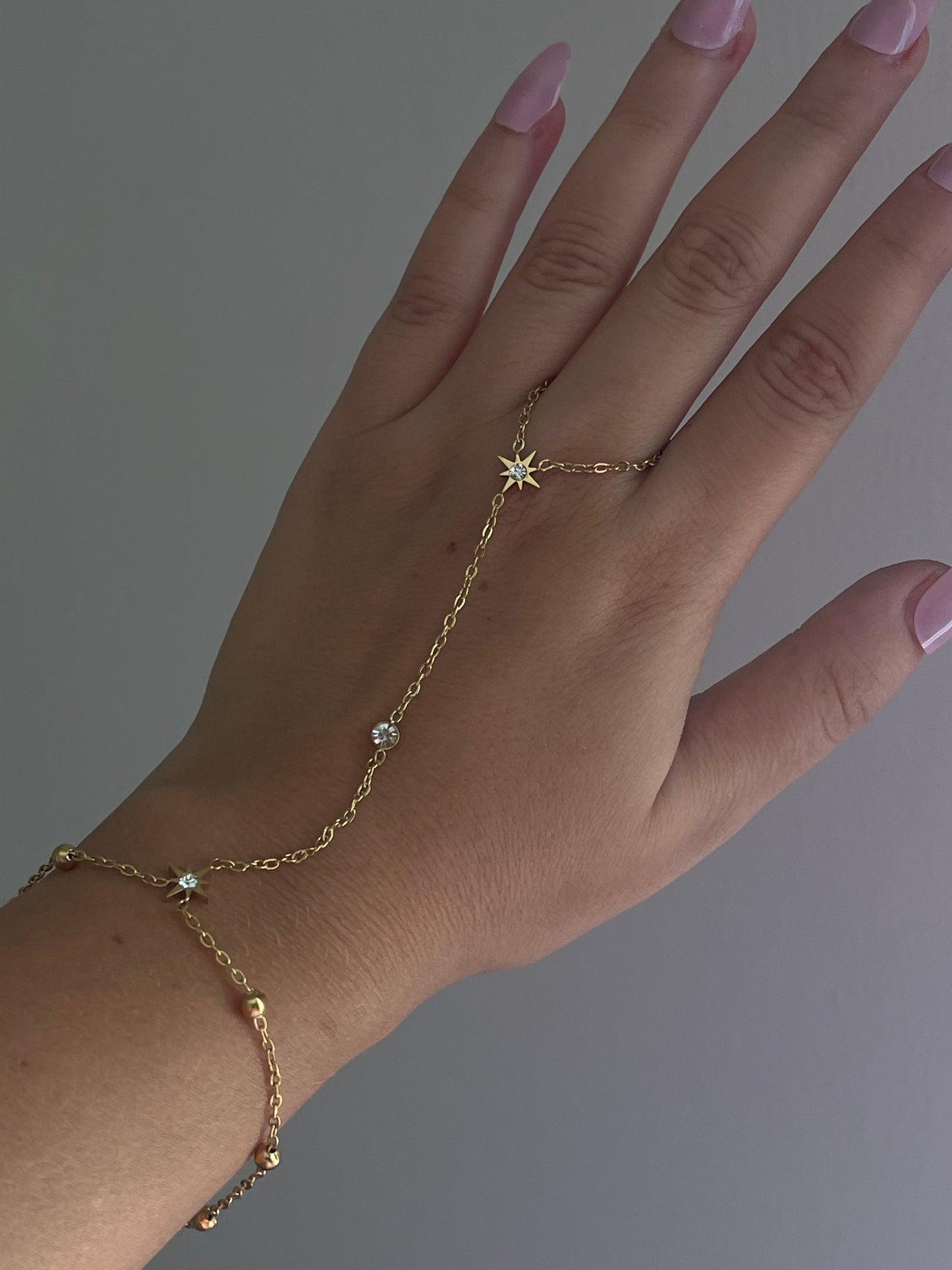 Crystal Star Hand Chain (Stainless Steel)