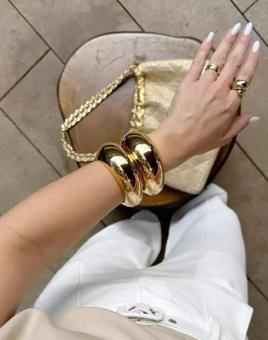 Chunky Gold Bangle (Gold Plated)