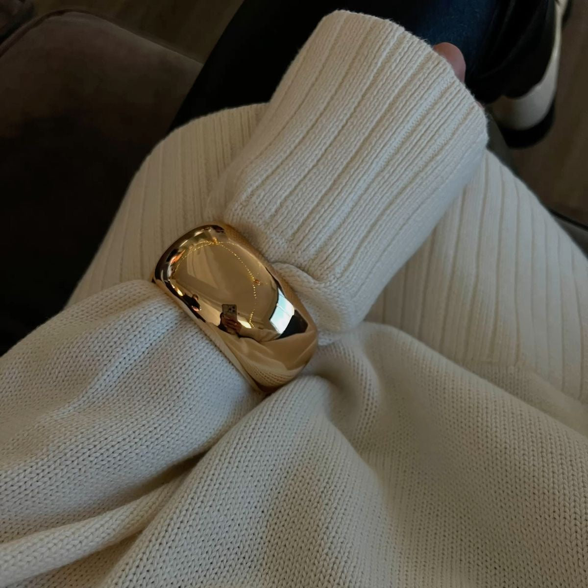 Chunky Gold Bangle (Gold Plated)