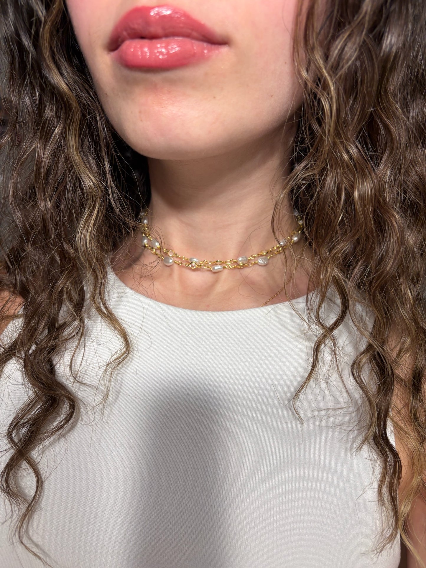 Endless Pearl Necklace (Gold Plated)
