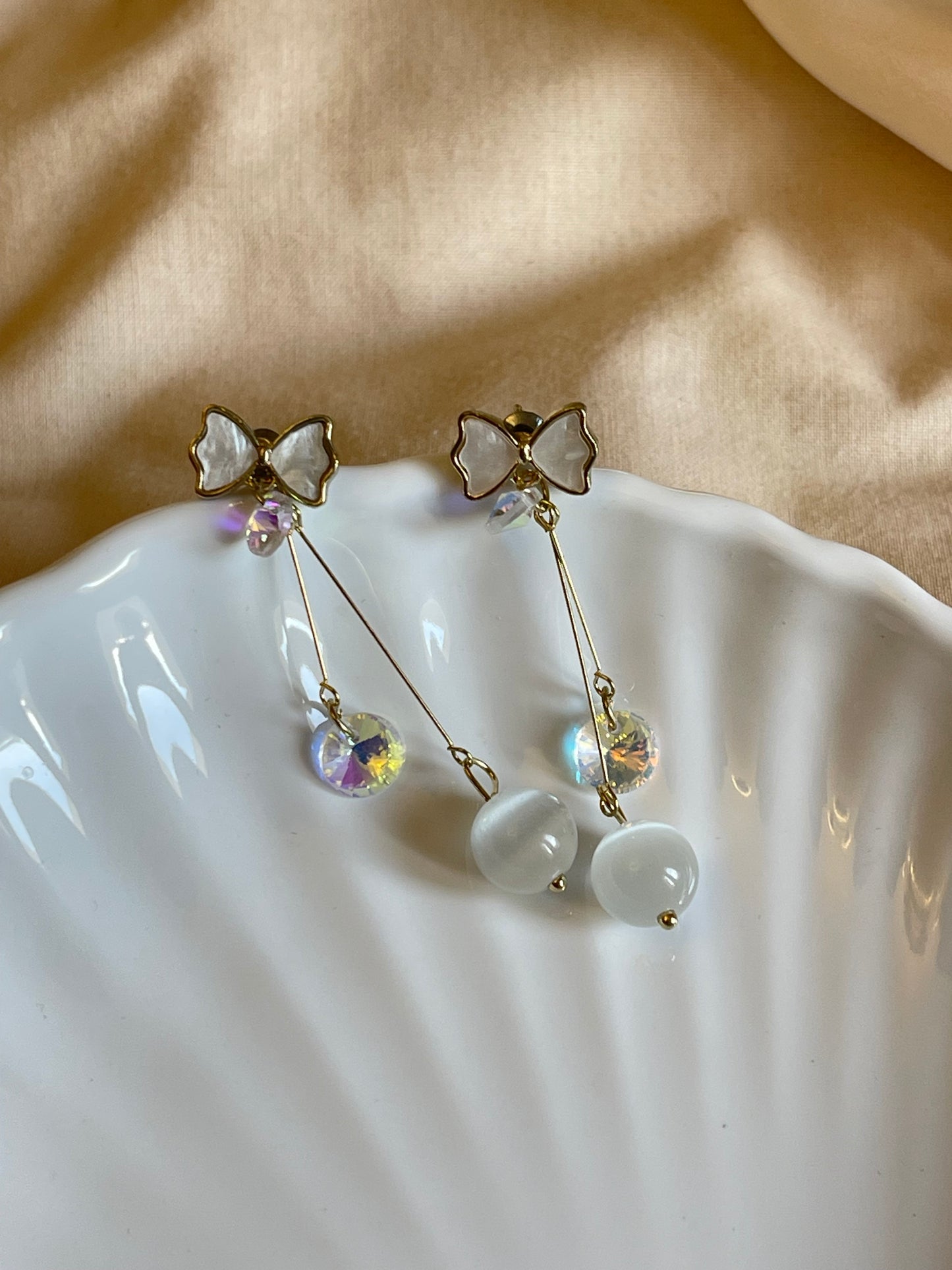 Butterfly Pearl Drop Earrings