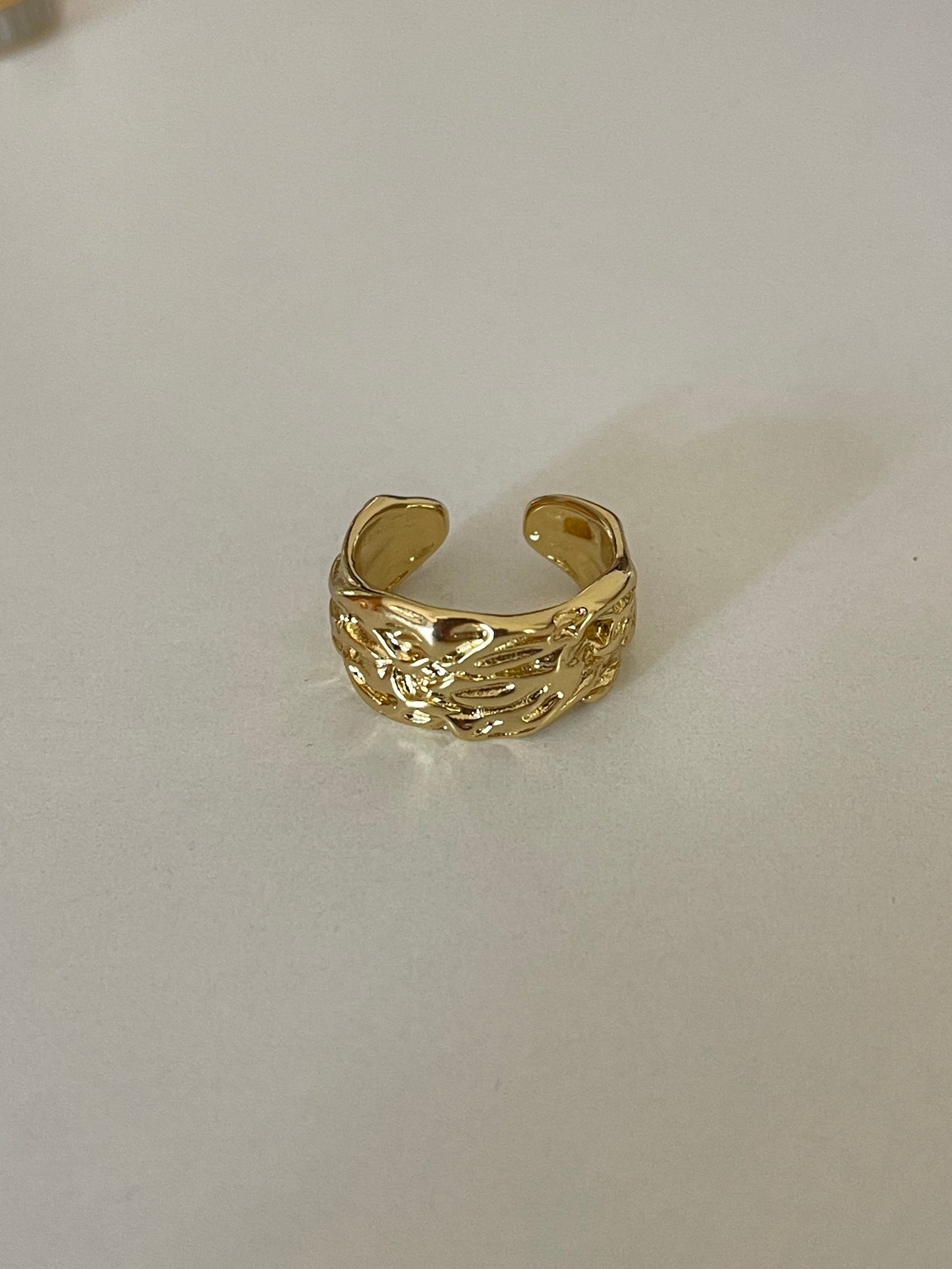 Corrugated Minimal Ring (Gold Plated)