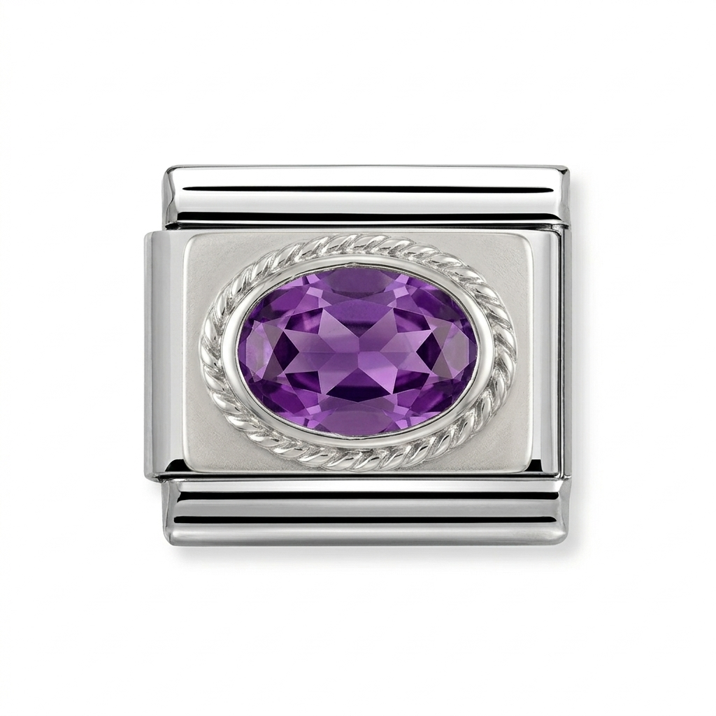 Colorful Stud- Silver Italian Charm