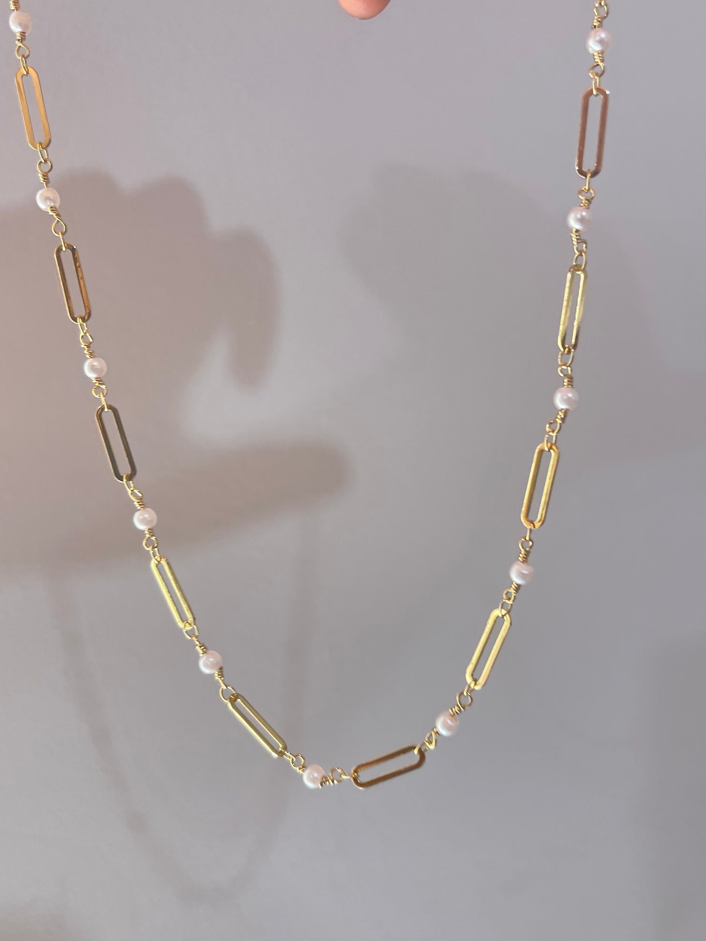 Pearl Chain Necklace- (Charm Base Necklace)