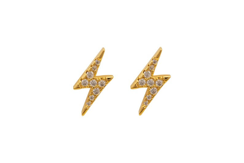 Thunder Stud Earrings (Gold Plated)