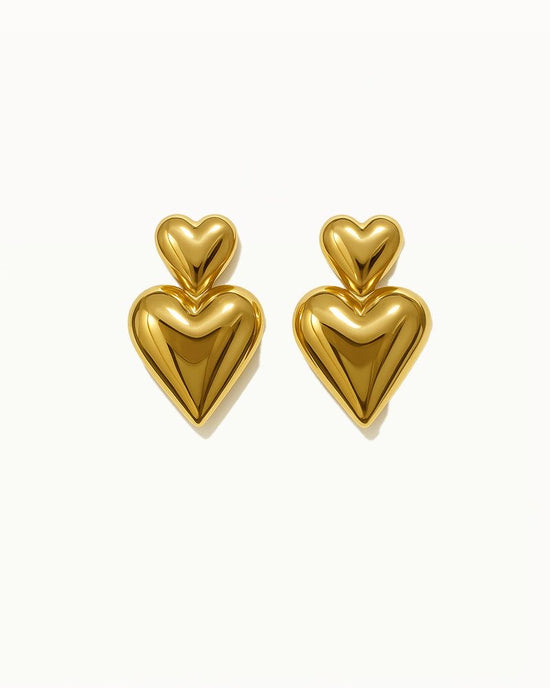 Double Heart Earrings (Stainless Steel)