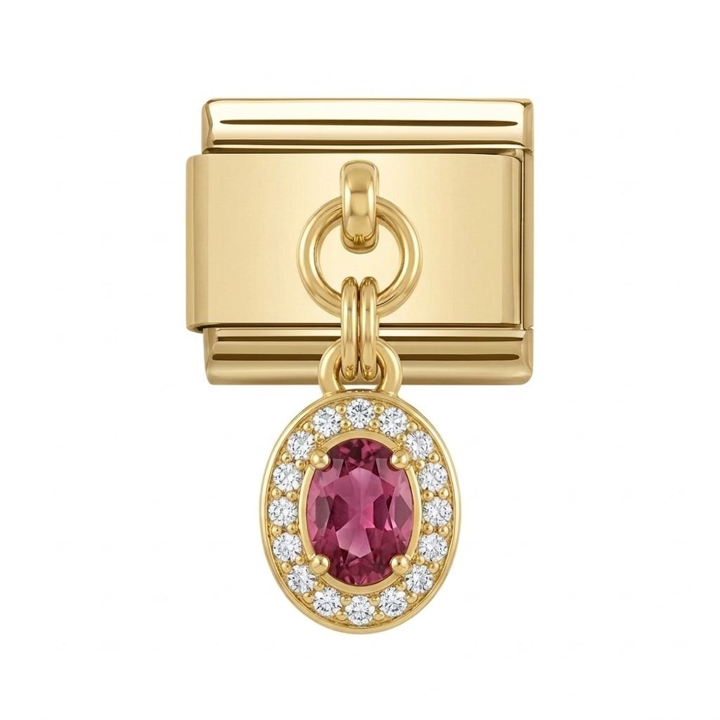 Red Dangle - Gold Italian Charm