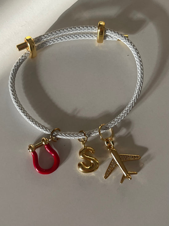 Fabric Charm Base Bracelet- Gold Plated