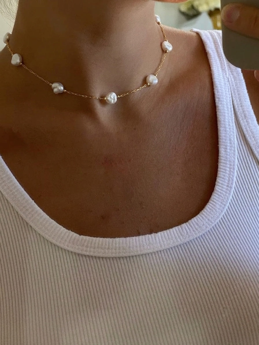 everyday pearl choker 2.0 (stainless steel)