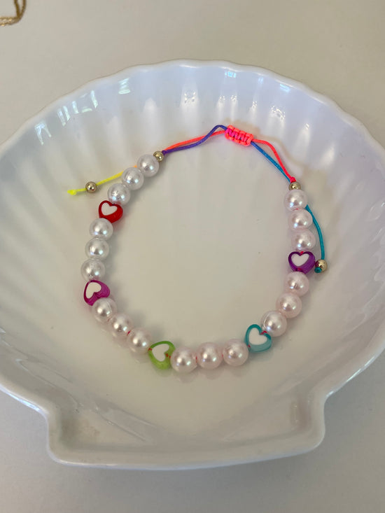 Hearts All Around Pearl Anklet