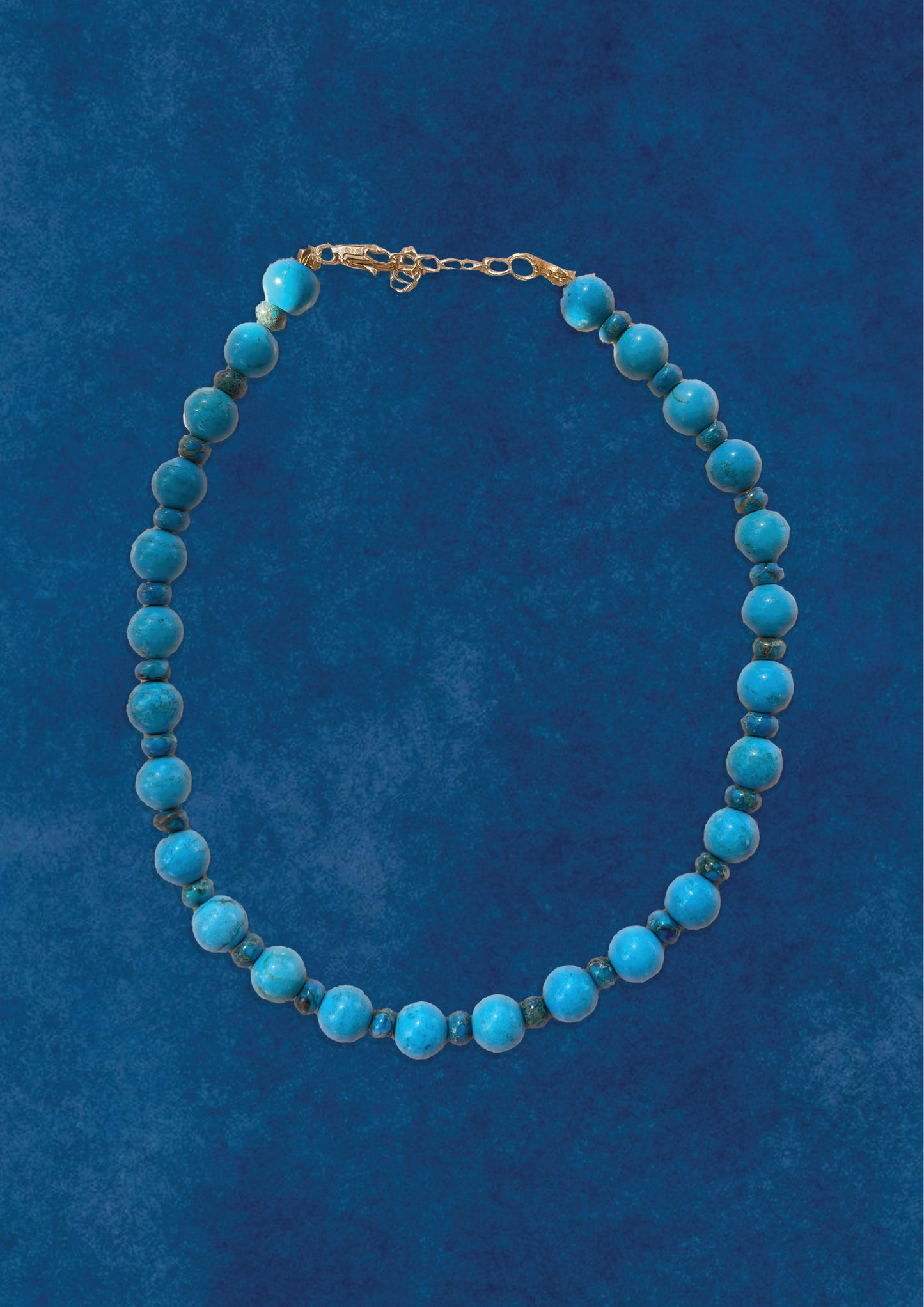Chunky Blue Necklace- Natural Stones