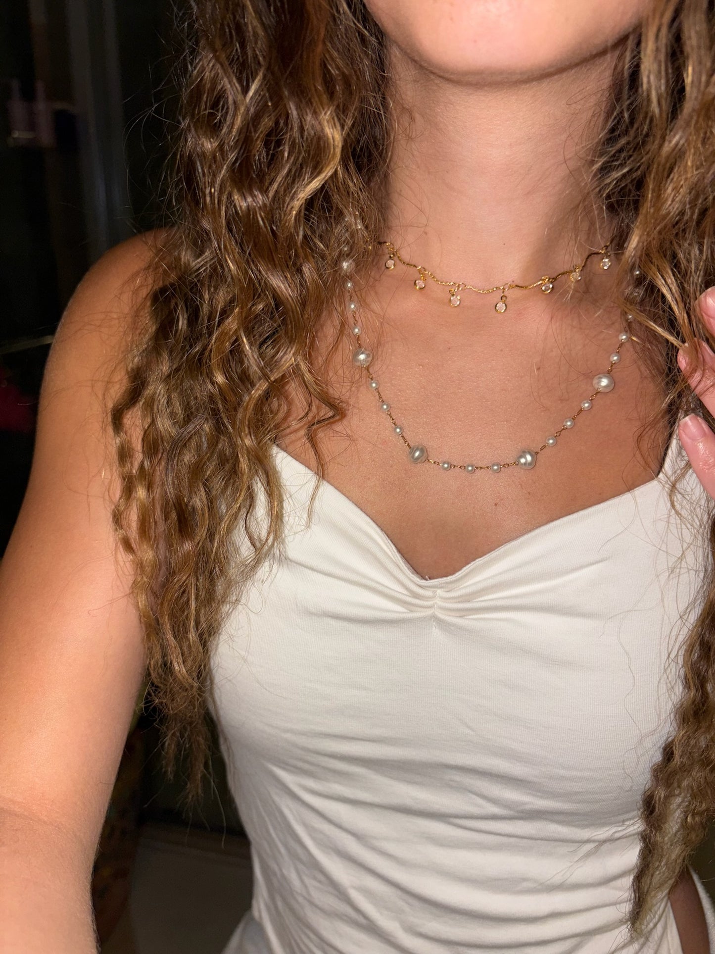 everyday crystal choker (gold plated)