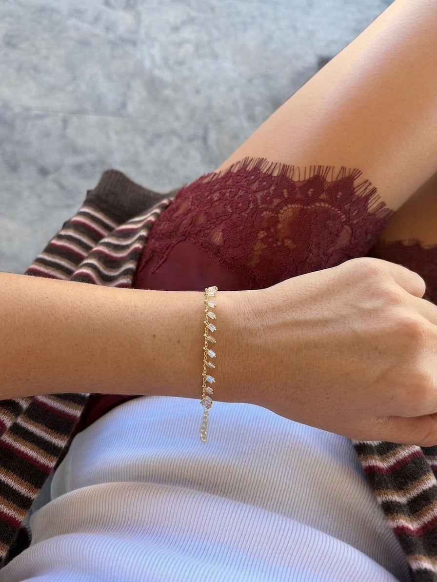 mini crystals bracelet (gold plated)