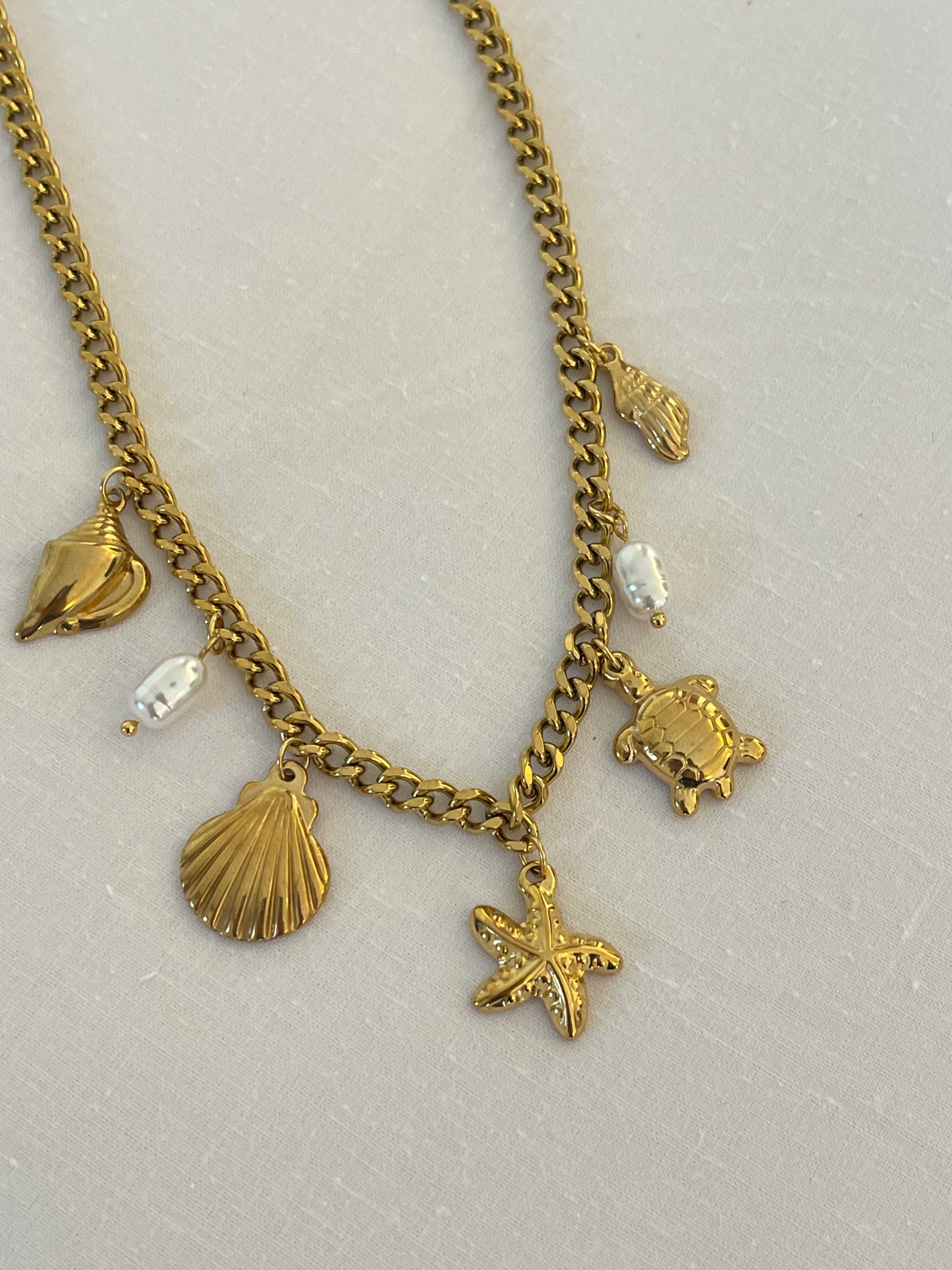 Summer Starfish Charm Necklace- Stainless Steel