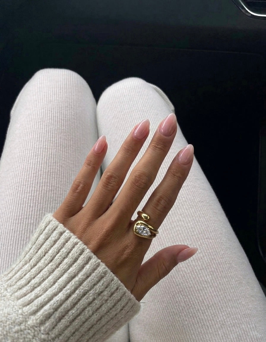 Statement Crystal Ring (Stainless Steel)