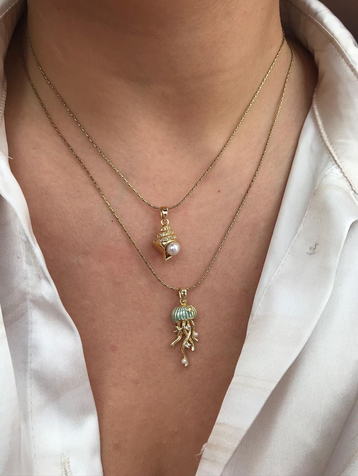 Dainty Summer Necklaces 🐙🐚✨(Stainless Steel)