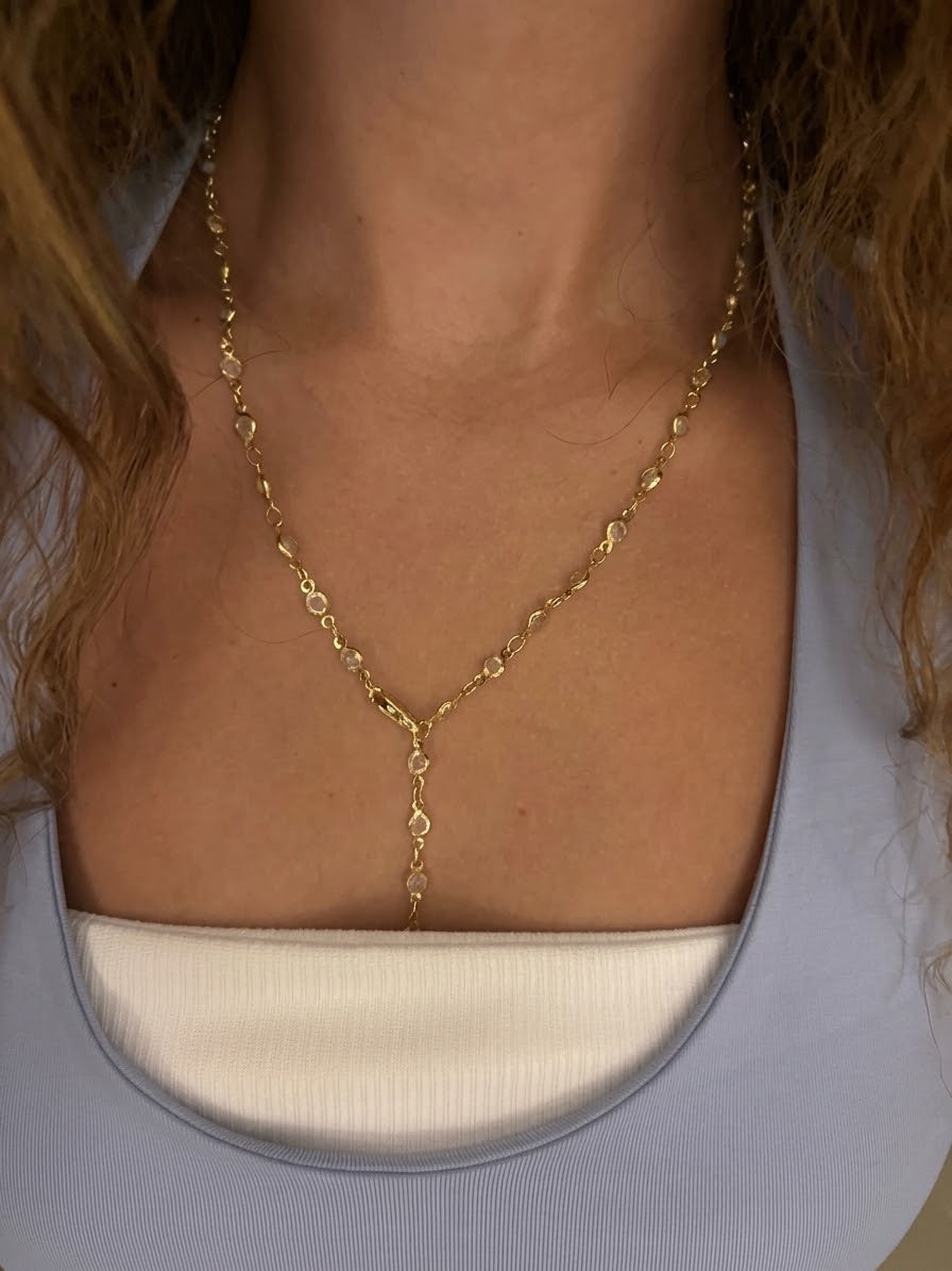 transparent circles drop necklace (gold plated)