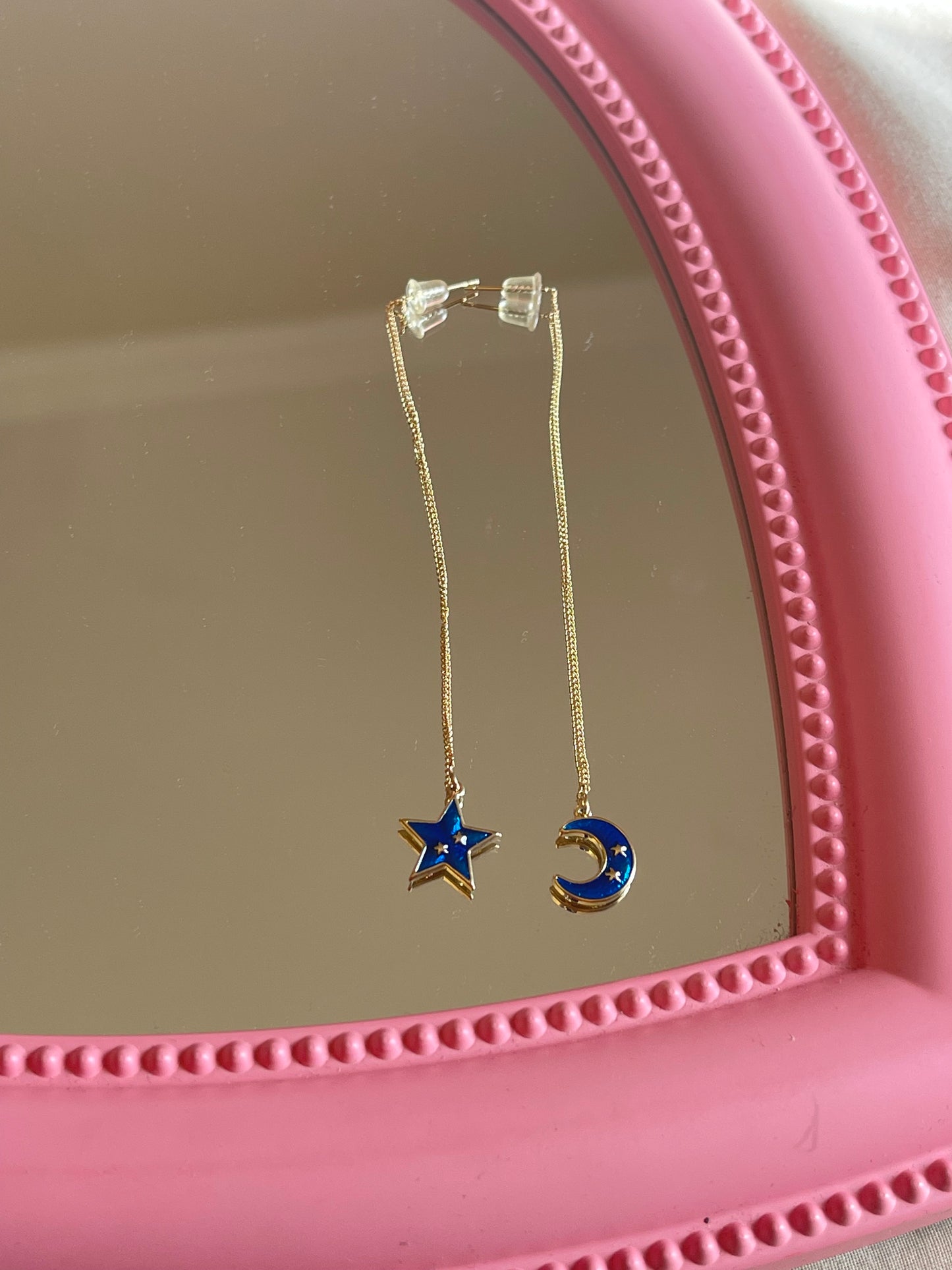 Blue Star Dangle Earrings