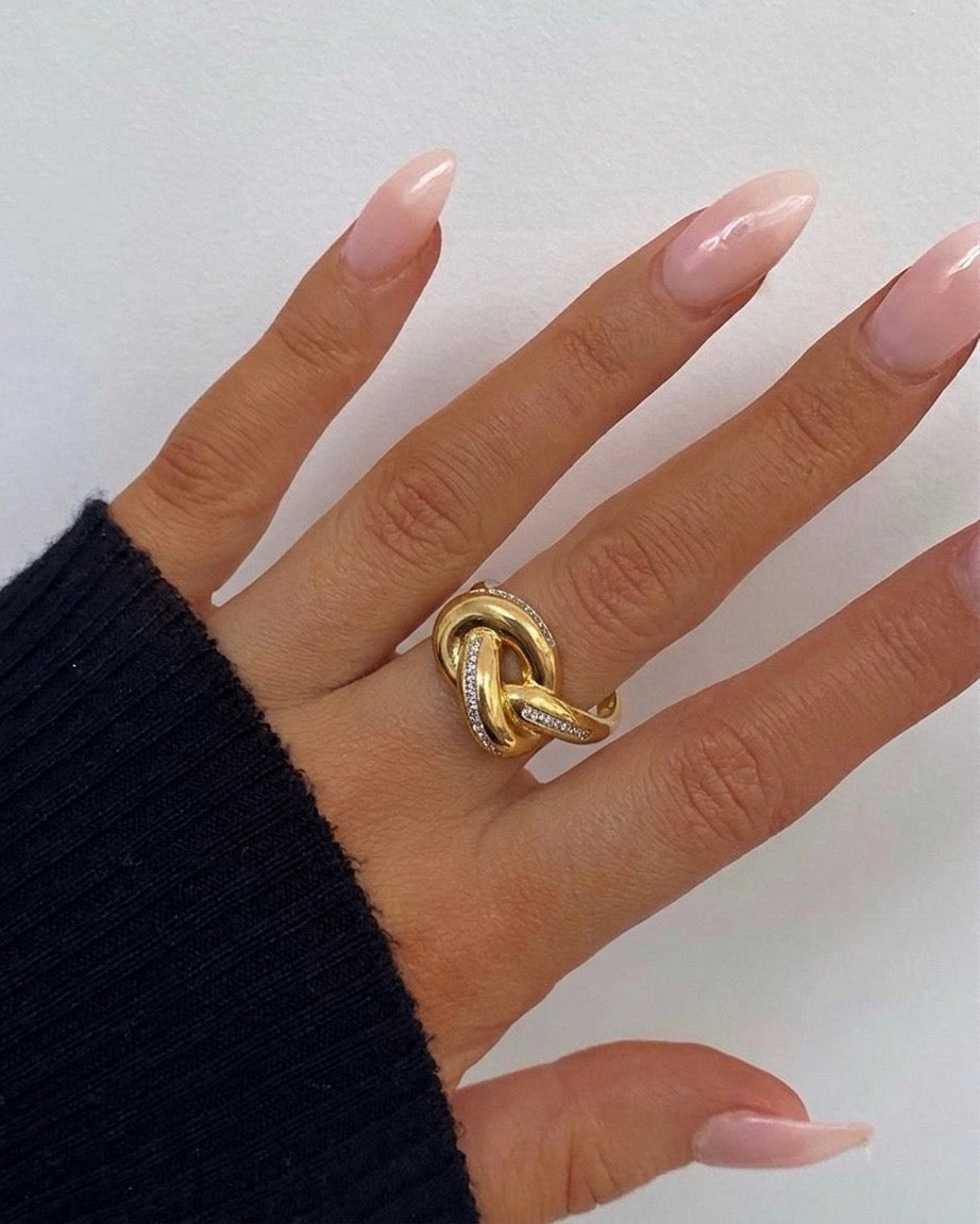 Chunky Knot Ring (Gold Plated)