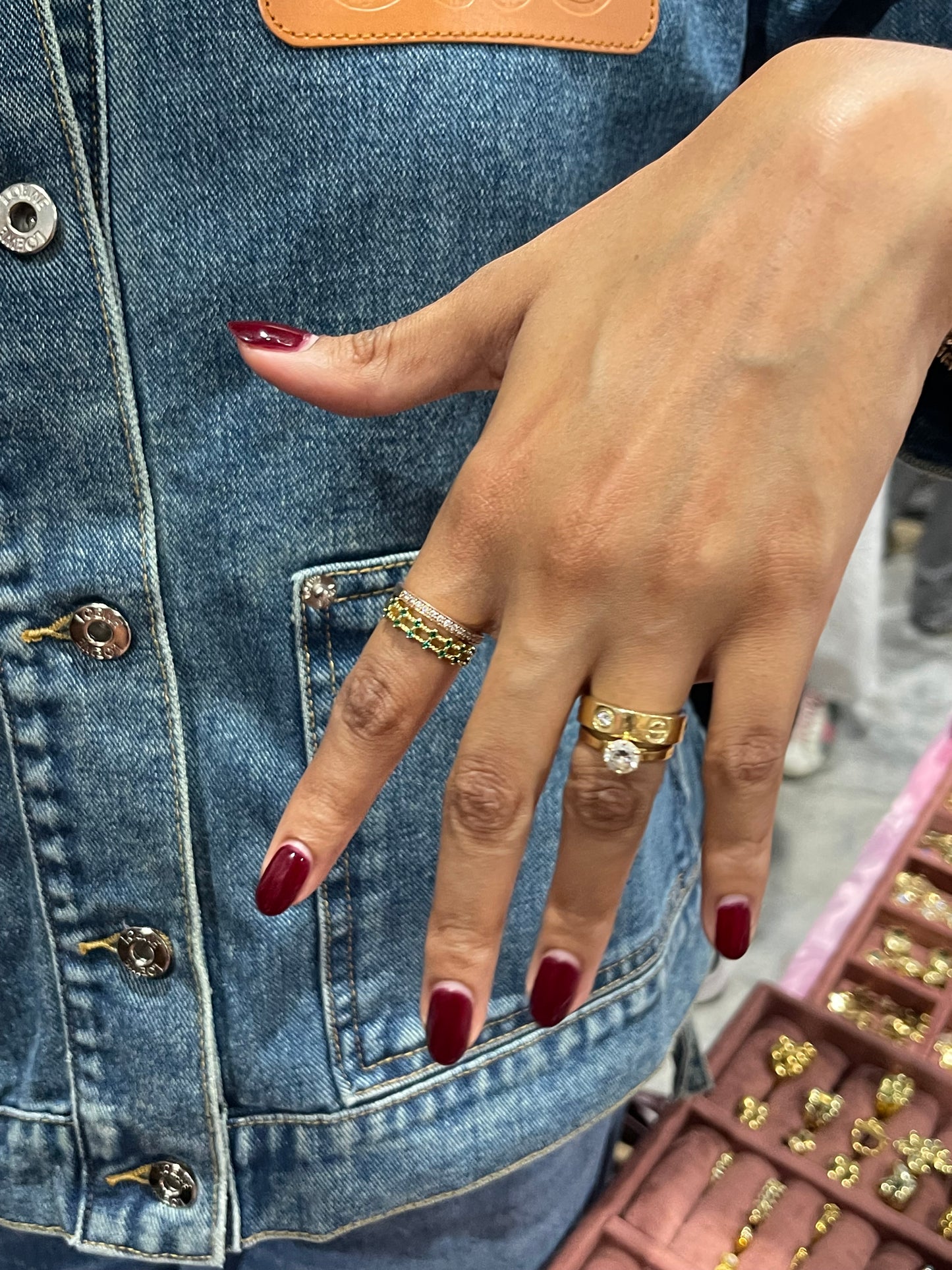 Crystal Stoned Ring- Gold Plated