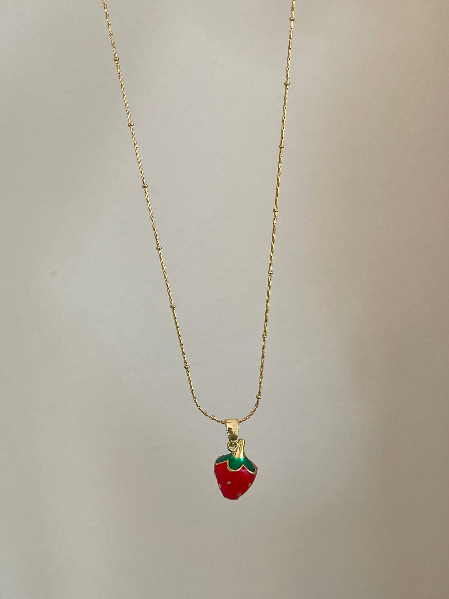 Dainty Strawberry Necklace 2.0 (Stainless Steel)