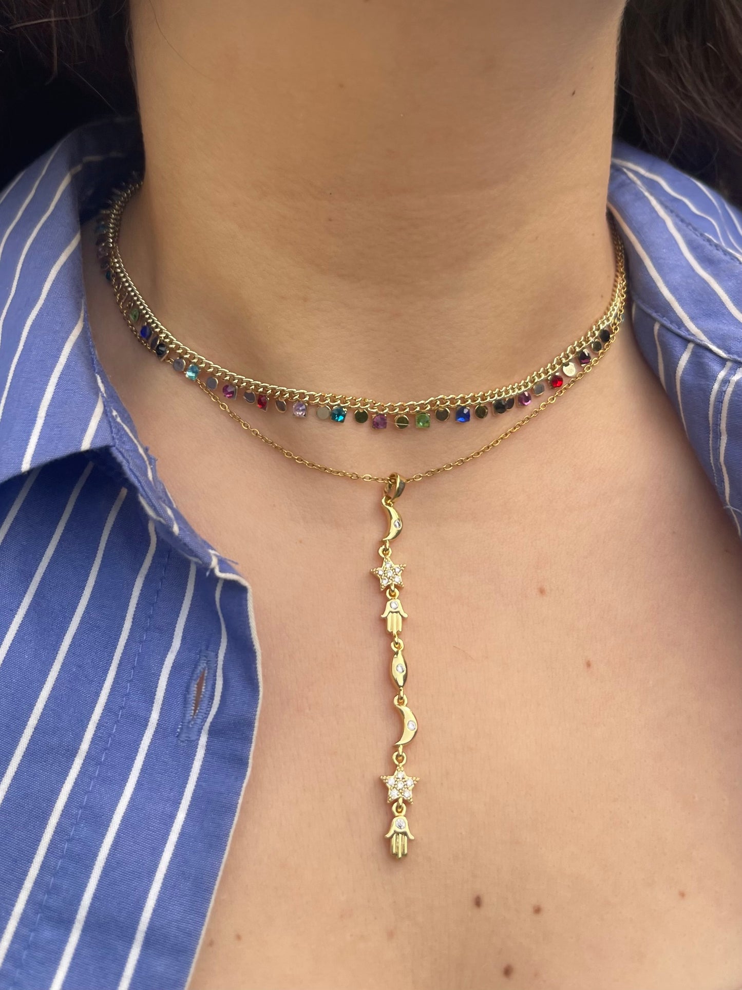 Celestial Drop Necklace - Gold Plated