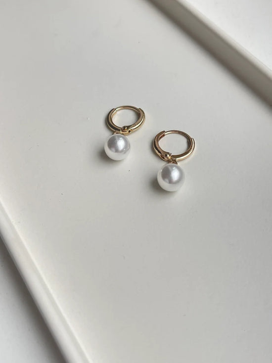 Mini Pearl Hoop Earrings