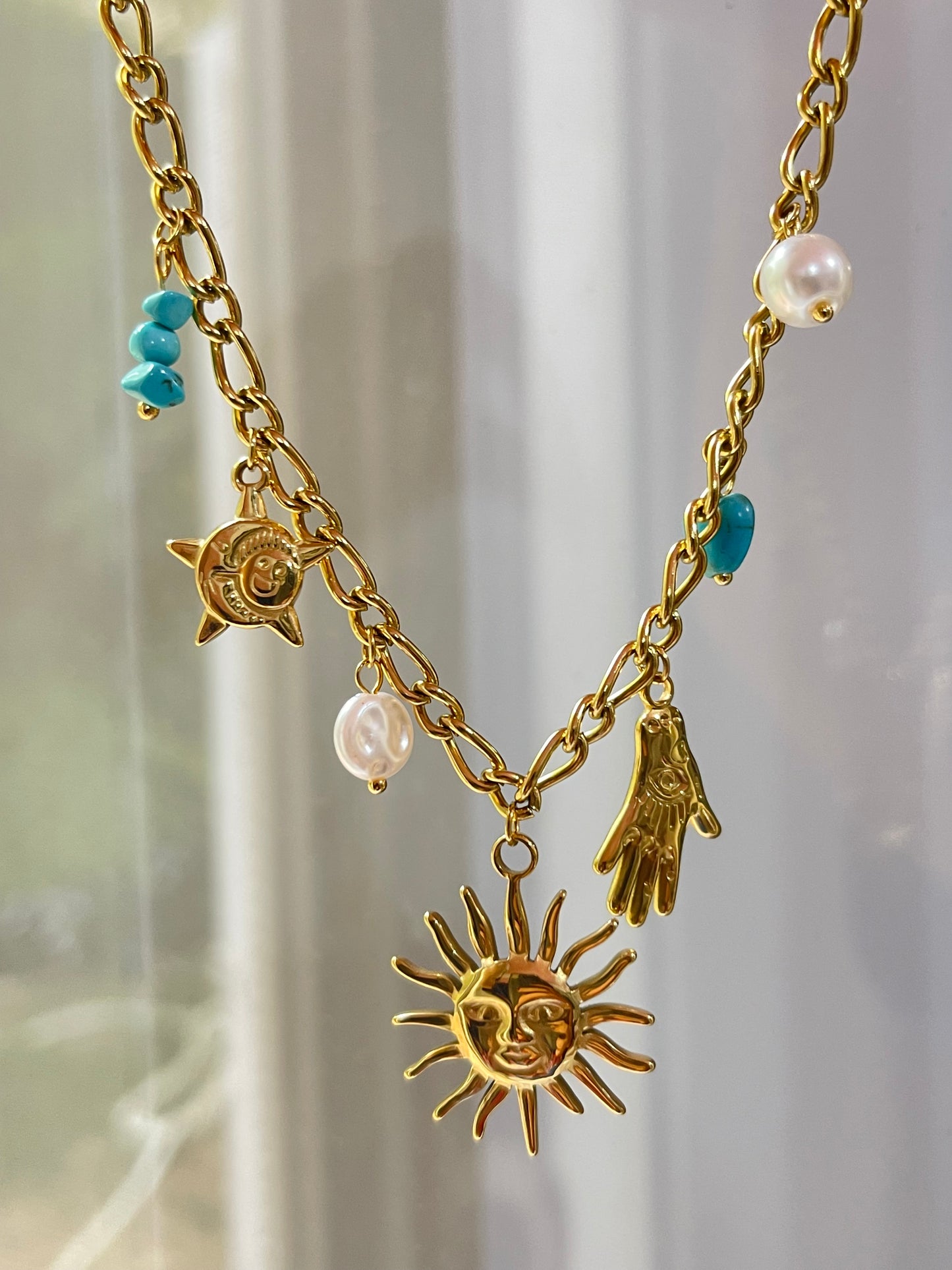 Sunlight Charm Necklace- Stainless Steel