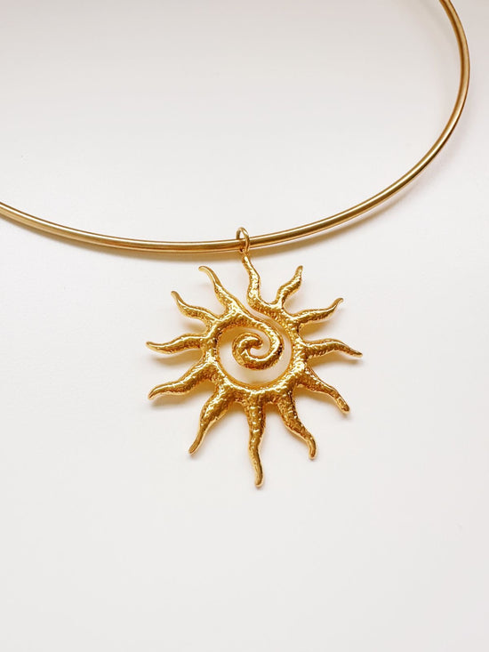 Statement Sun Choker- Stainless Steel