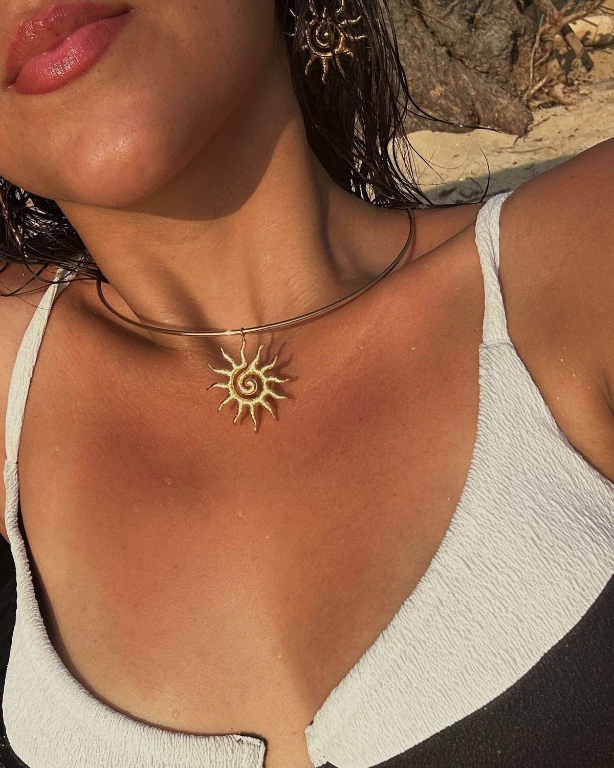 Statement Sun Choker- Stainless Steel