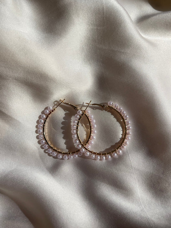 Pearl Hoop Earrings