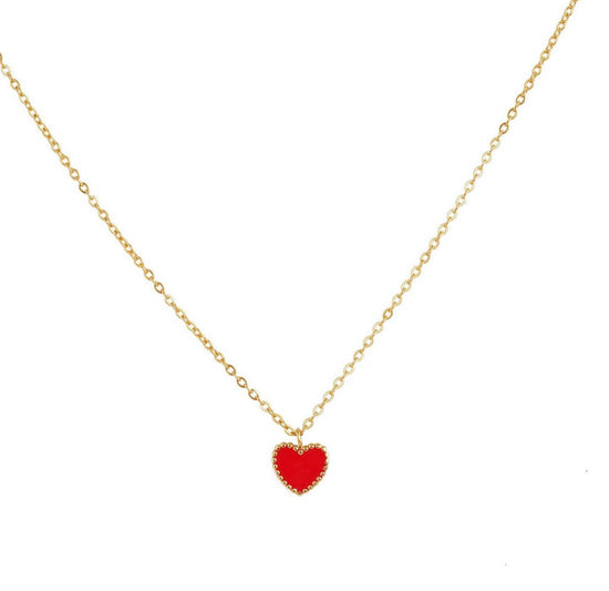 Red Heart Necklace- Stainless Steel