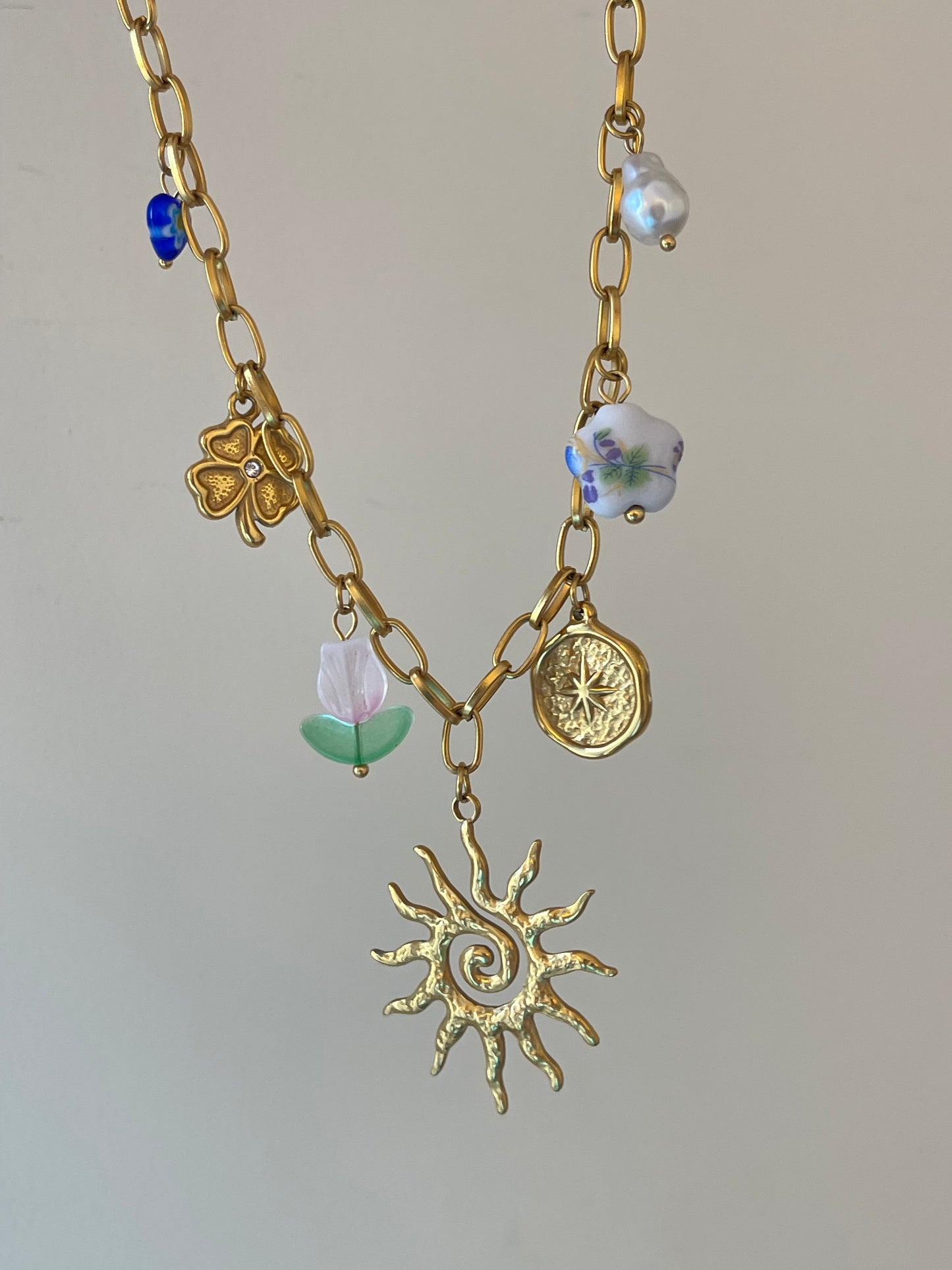 Sunlight Charm Necklace- Stainless Steel