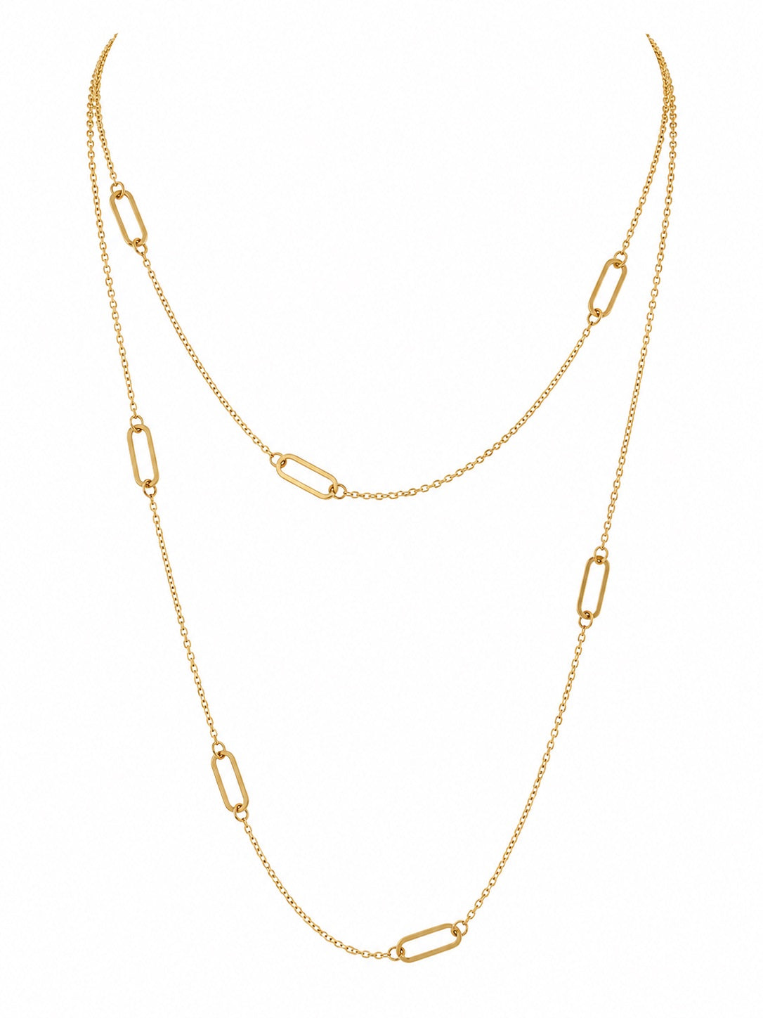 Layered Pin Necklace (Stainless Steel)