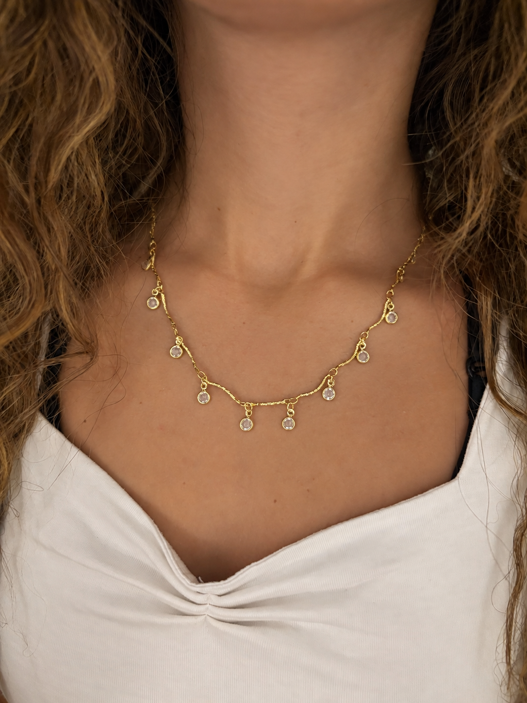 everyday crystal choker (gold plated)