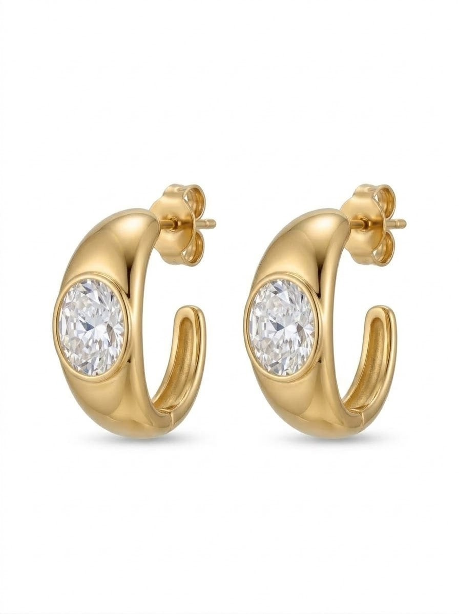 crystal drop earring (stainless steel)