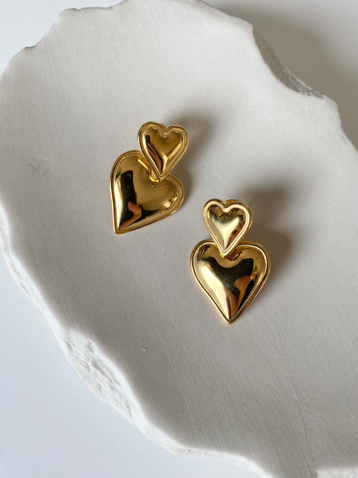 Double Heart Earrings (Stainless Steel)