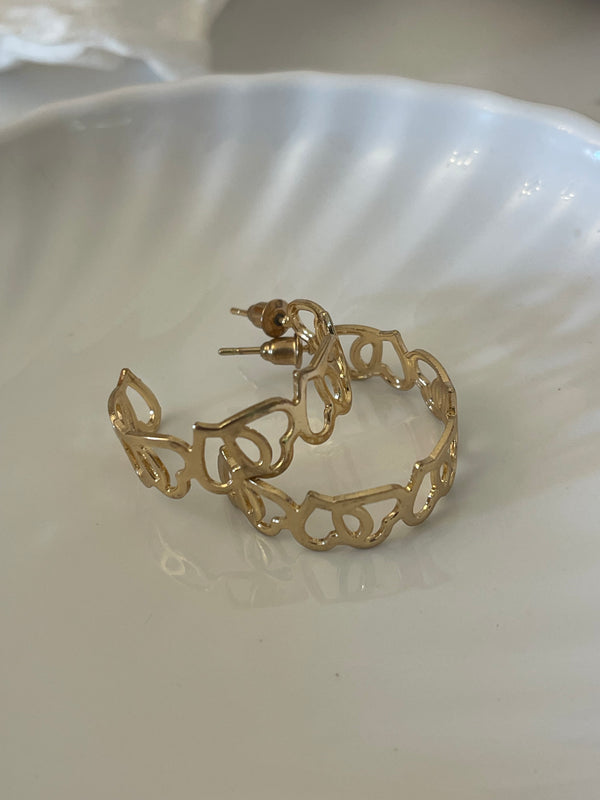 hearts all around hoop earrings