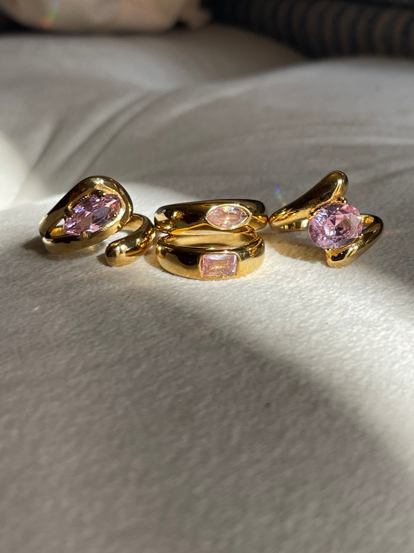 Pink Statement Ring- Stainless Steel