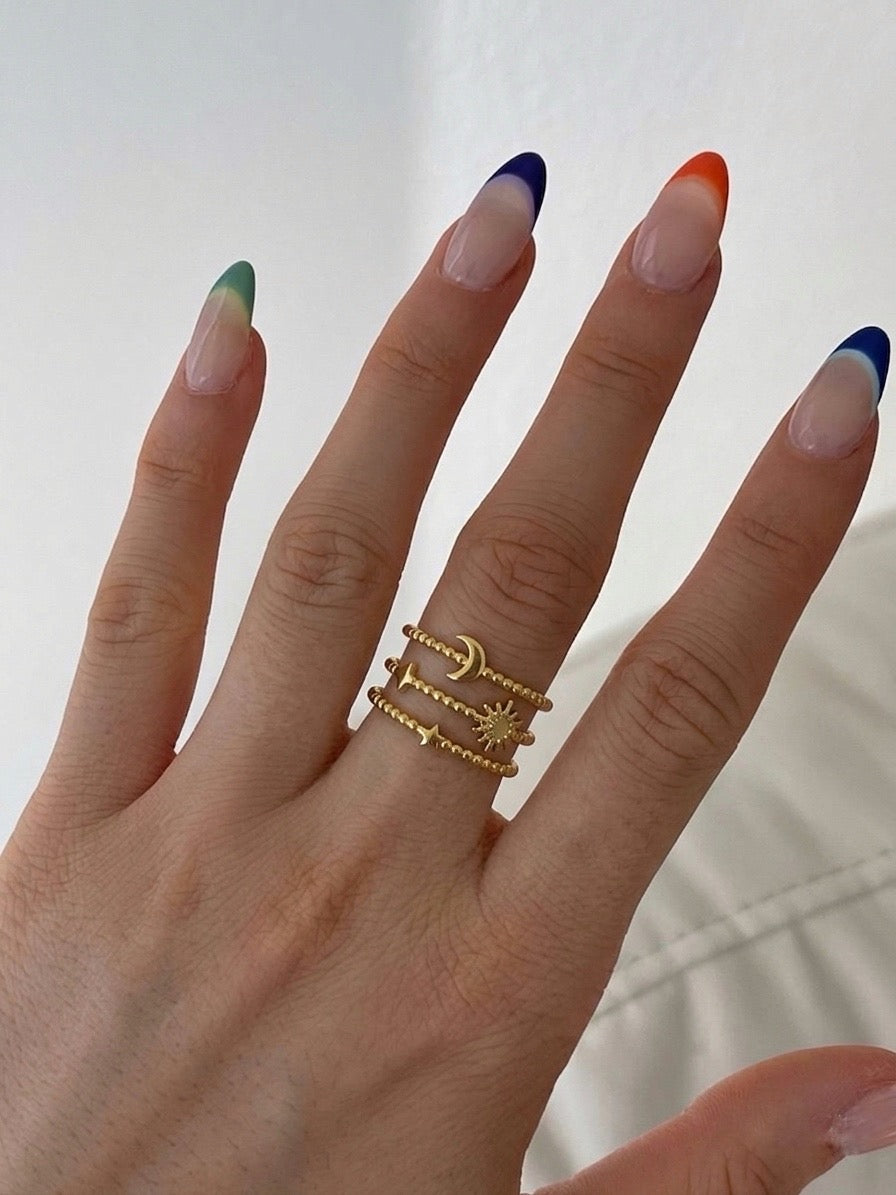 Layered Celestial Ring (Gold Plated)