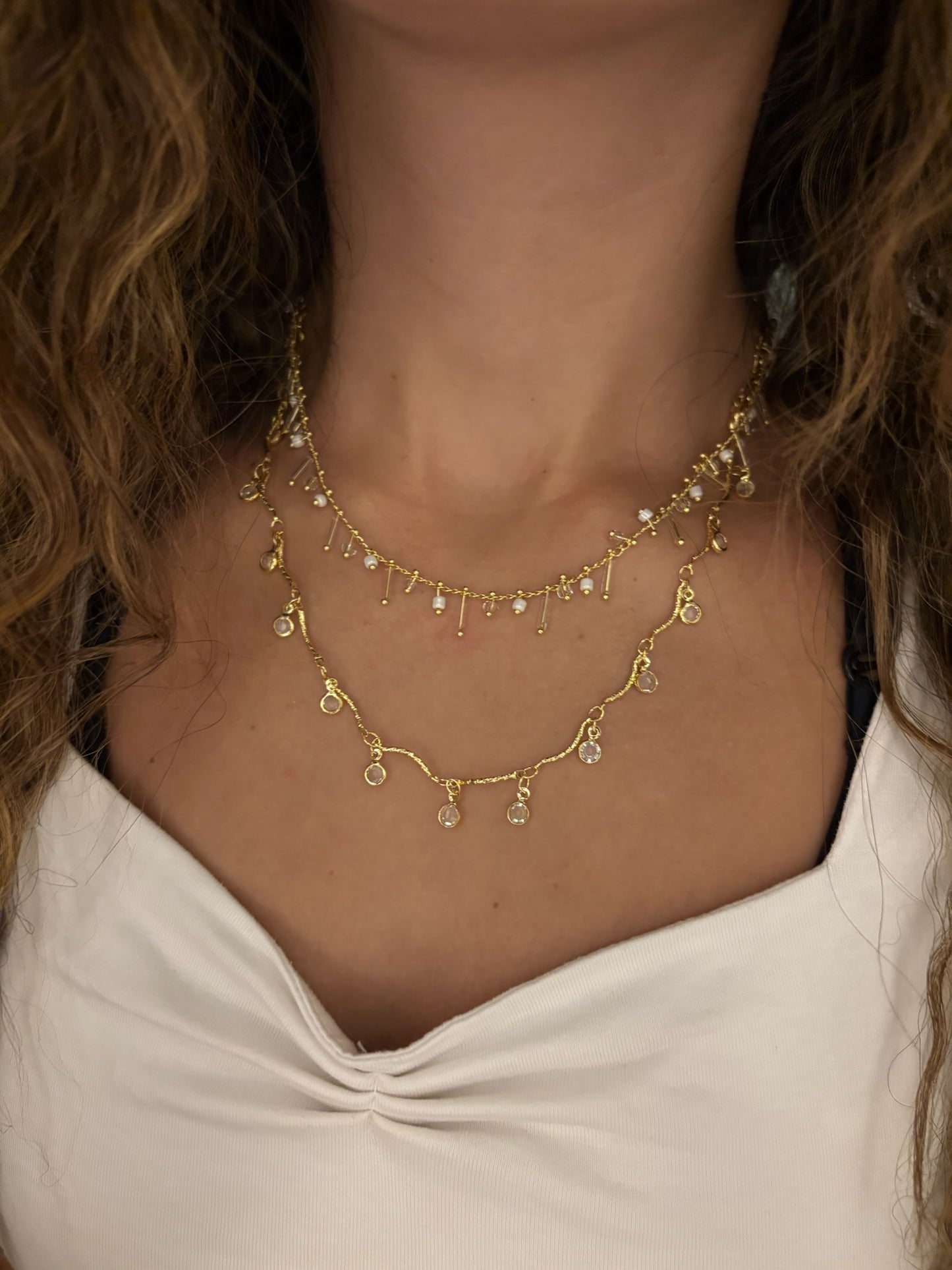 everyday crystal choker (gold plated)