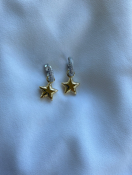 Crystal Star Hoops (Gold Plated)