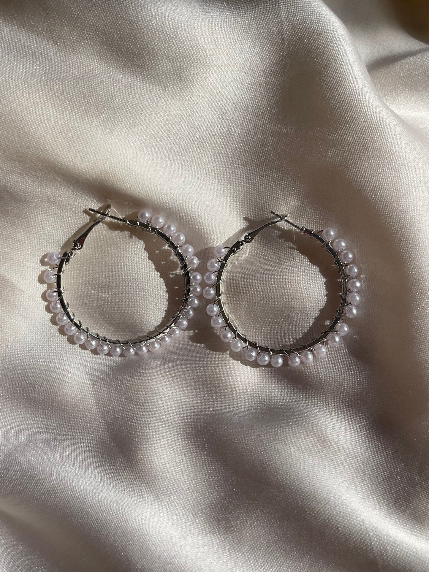 Pearl Hoop Earrings