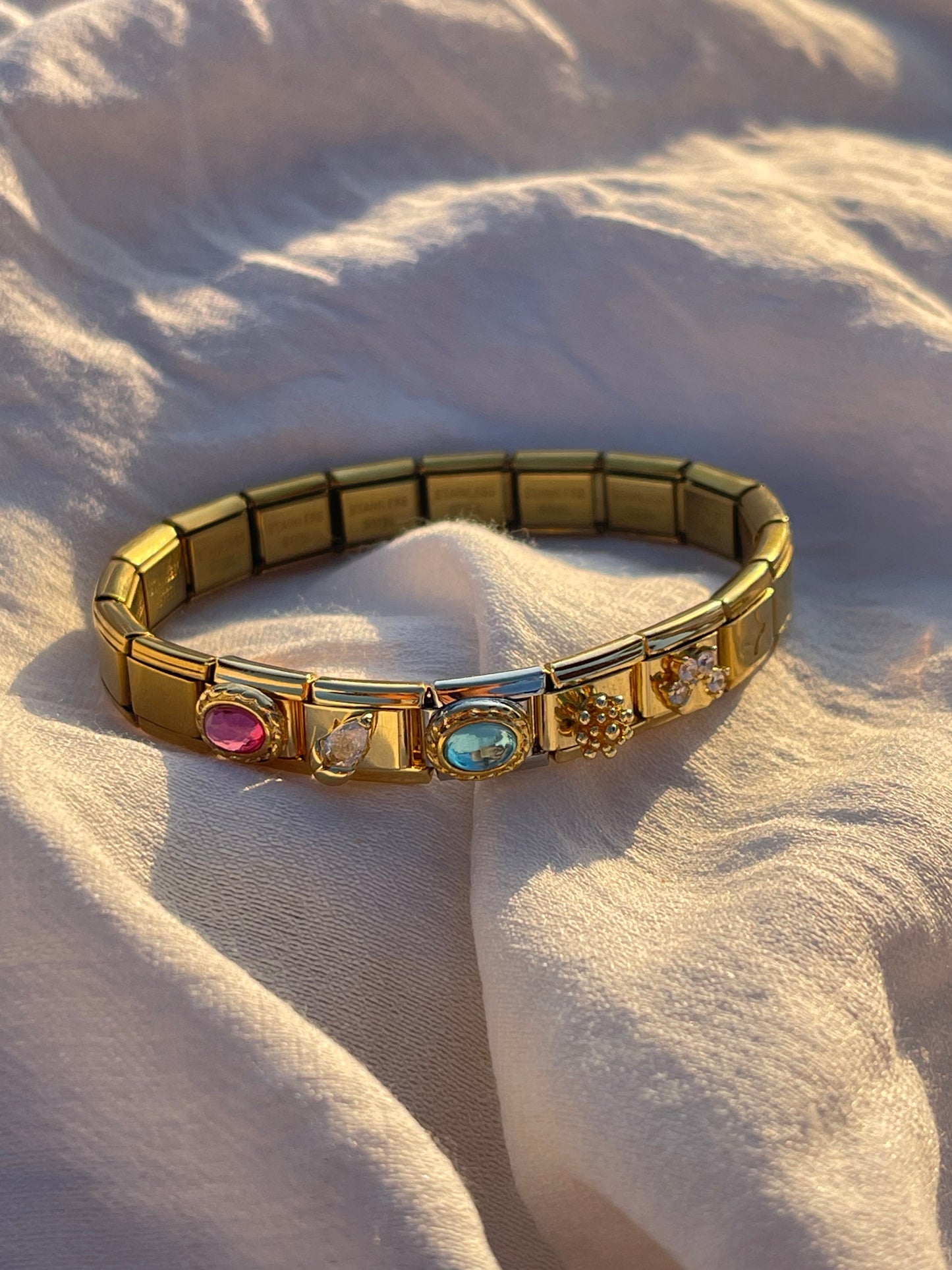 Dainty Stones Italian Bracelet (Ready Made + Stainless Steel)!